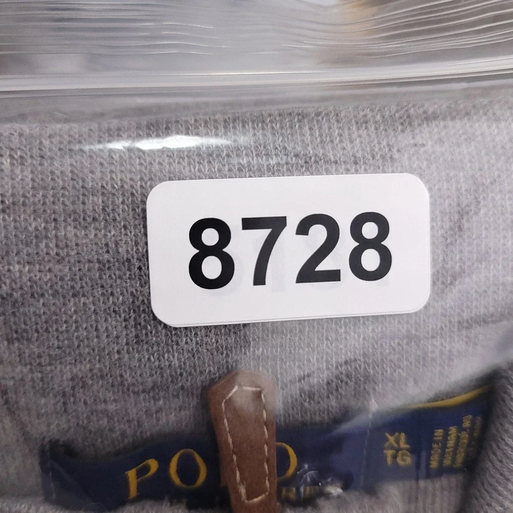 Polo Ralph Lauren Sweater Men XL Estate Rib Quarter Zip Pullover Sweatshirt Gray